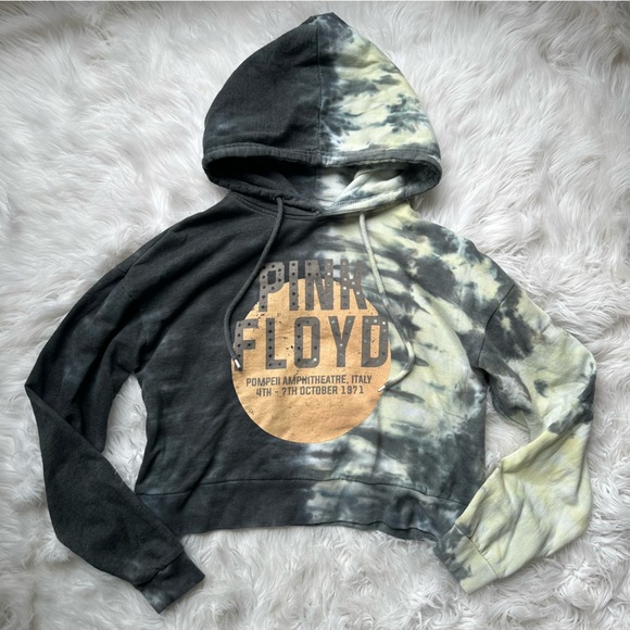 💭[ Pink Floyd ] C-Life Group Pompeii Amphitheater 1971 Cropped Tie Dye Hoodie - Picture 9 of 9